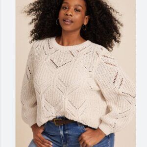 Maurices Matte Chenille Cream Sweater 4X
